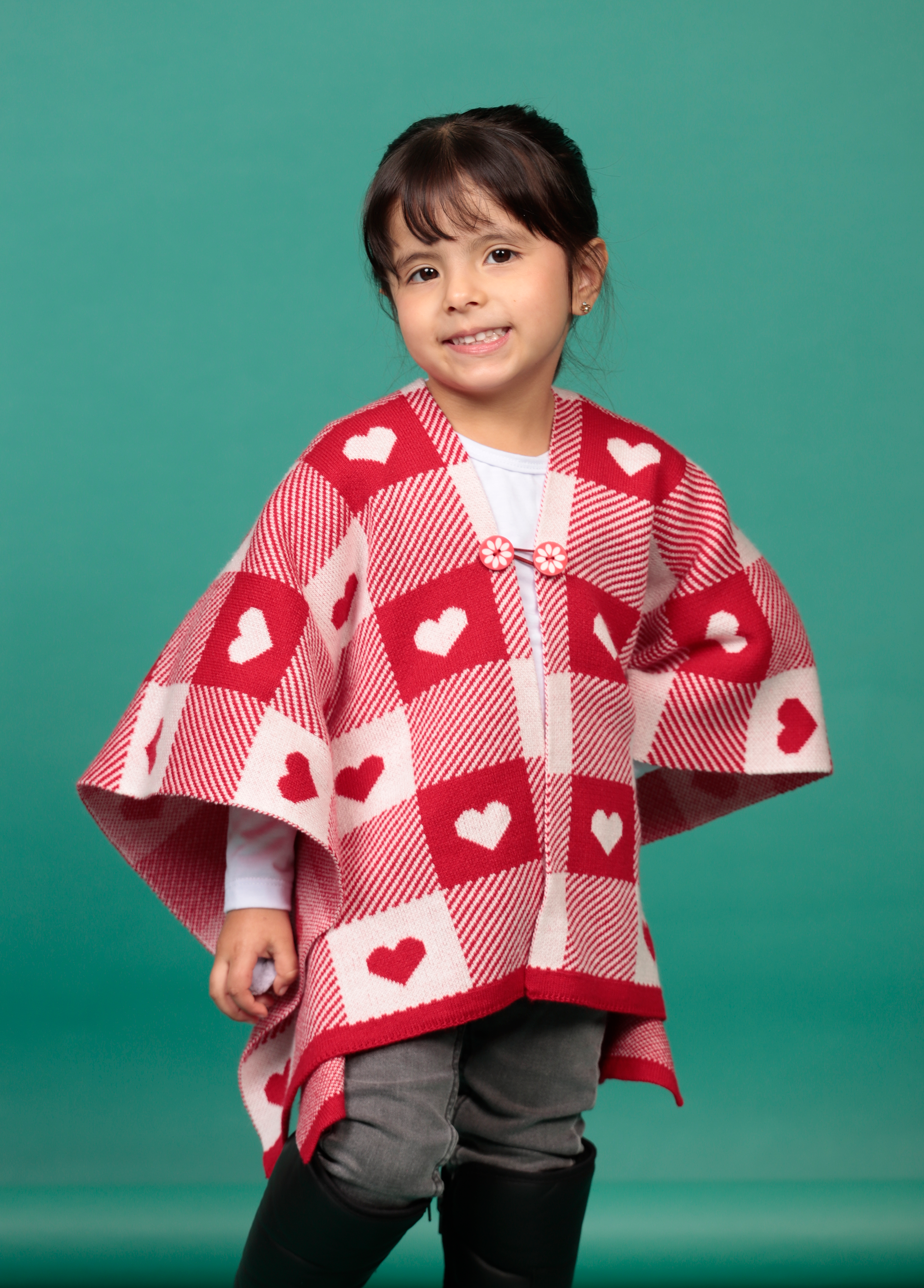 Ruana corazón niña